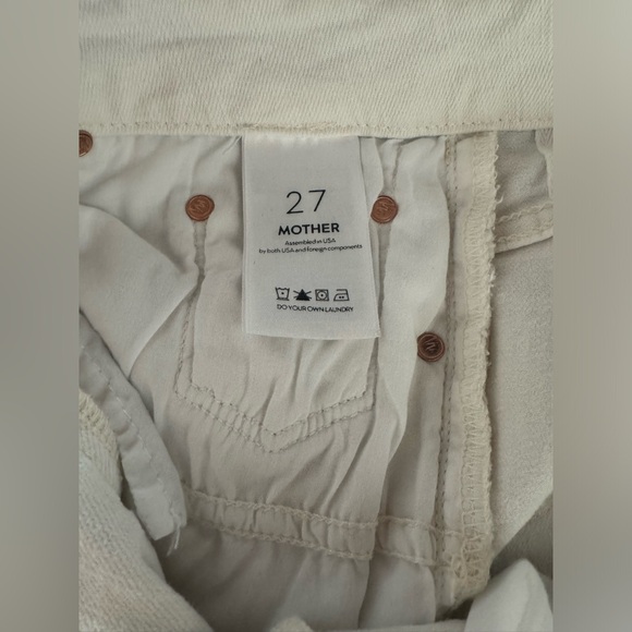 MOTHER High Waisted Looker Ankle Fray skinny jean in colour “Whipping the Cream” - Picture 5 of 7